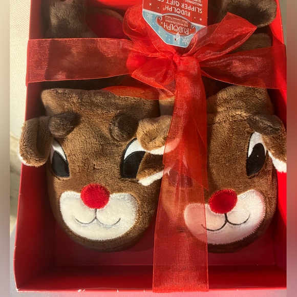 NWT Rudolph Slipper with Headband Gift Set - Picture 2 of 6